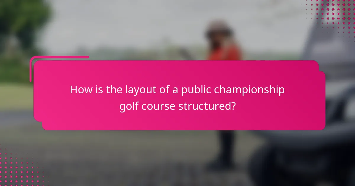 How is the layout of a public championship golf course structured?