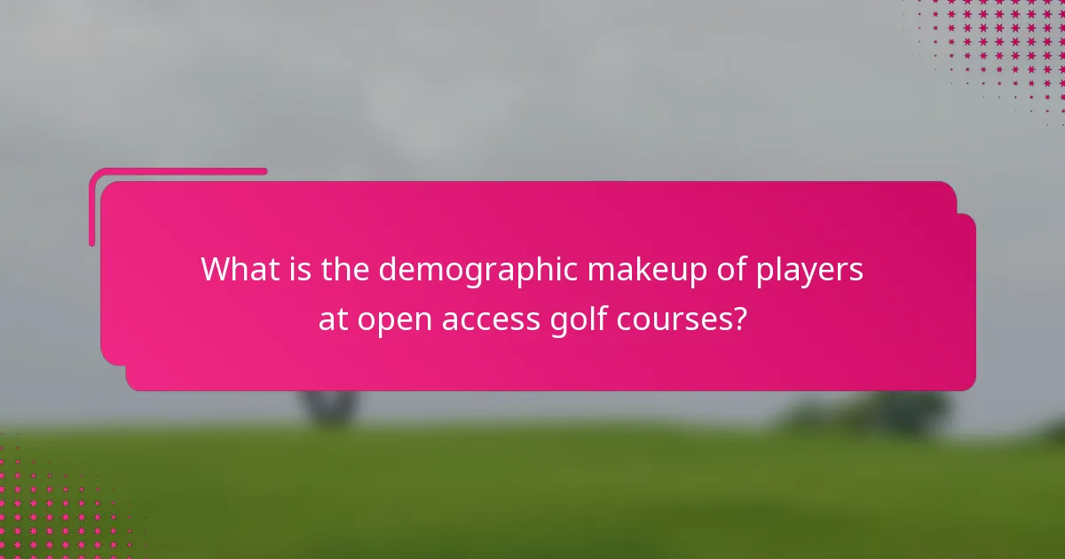 What is the demographic makeup of players at open access golf courses?